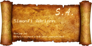 Simonfi Adrienn névjegykártya